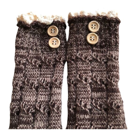 If Collection Leg Warmers Knitted Crochet 100% Acrylic Button Detail 2 Pairs - Picture 12 of 15